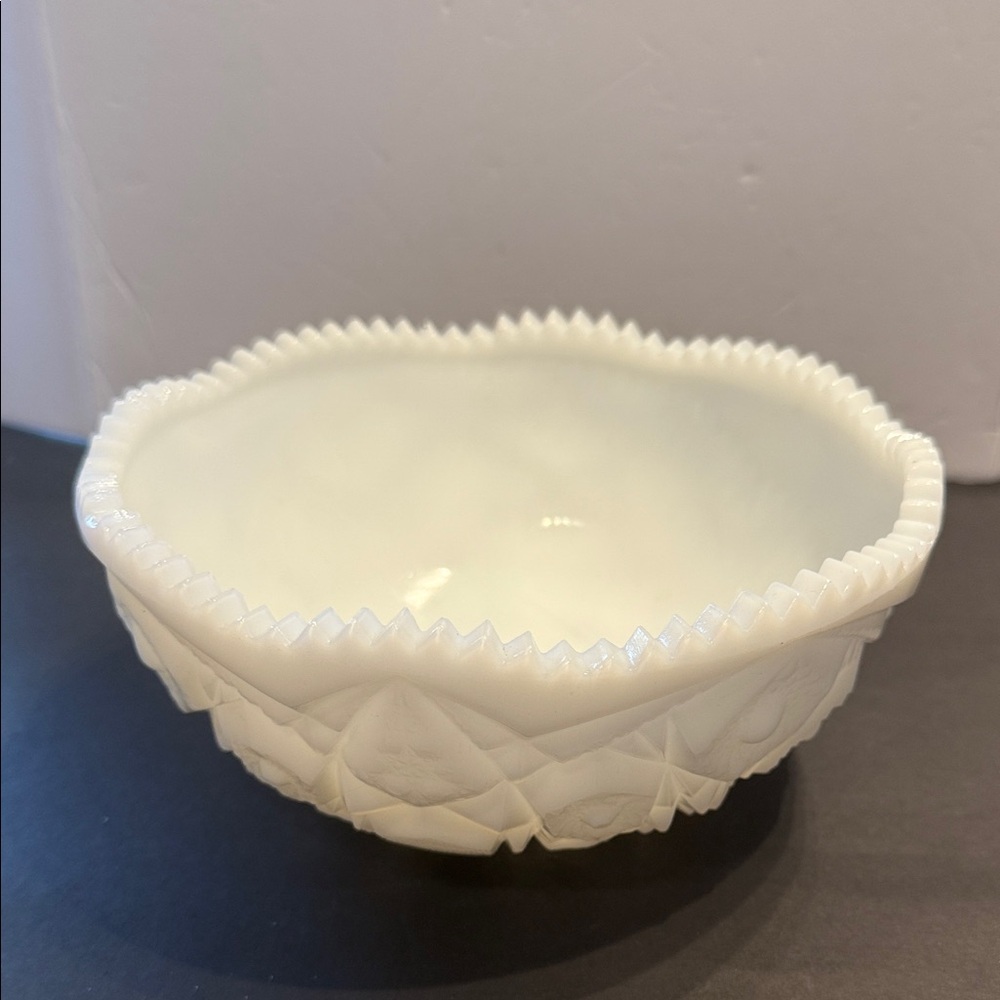 Vintage Milk Glass Serving Bowl white